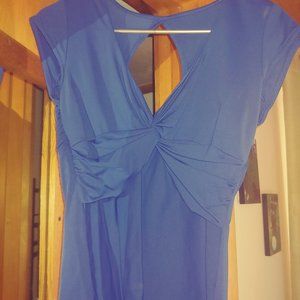 Stylish blue top with partial open back